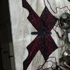 charlotte ruuse sequin butterfly halter top